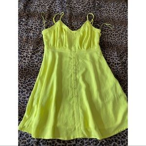 618 neon yellow midi dress Size L